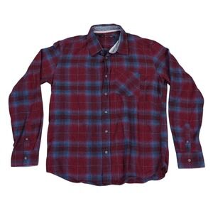 Stoic Flannel Shirt Mens Large Blue Red Plaid Button Down Long‎ Sleeve Casual